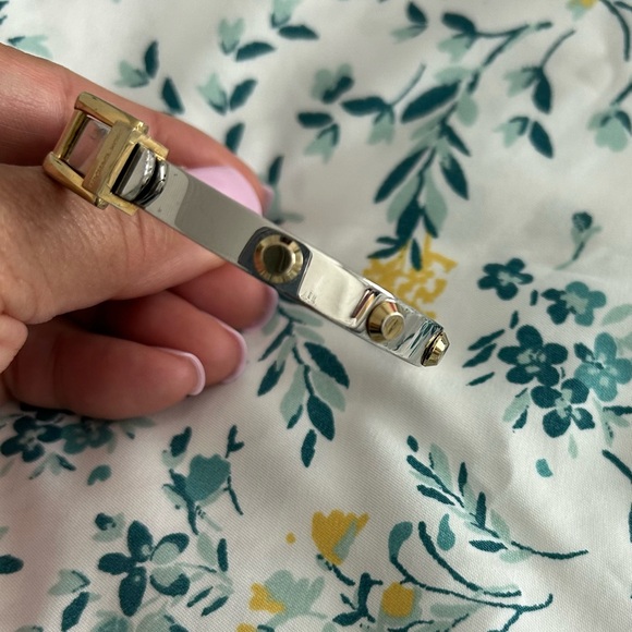 MICHAEL KORS • Gold/Silver Belt Bangle Bracelet • - Picture 4 of 9